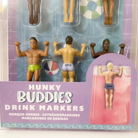 Hunky Buddies Drink Markers 6 Packs Party Drinking Buddies Companions - Picture 16 of 16
